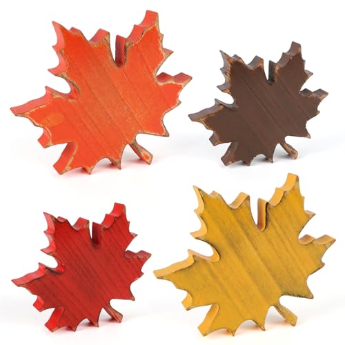 COCHIE Wooden Fall Leaves Decorations for Home Office Indoor, Farmhouse Thanksgiving Table...
