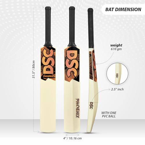 Image of DSC Phoenix Plastic Cricket Bat - Ideal for Tennis and Gully /Turf Cricket Bat, Color - White, Size - 6 (12-15 Yrs)