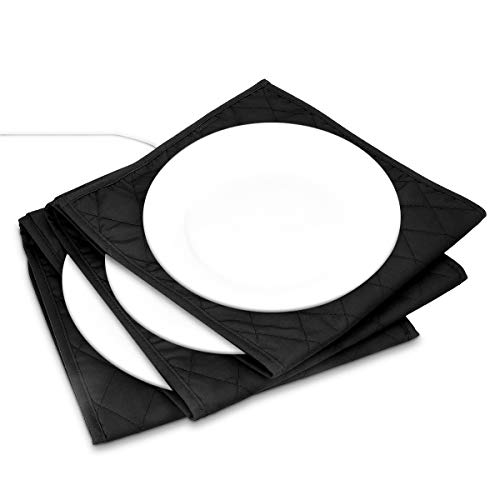 Navaris XXL Tellerwärmer elektrisch - 34 x 30 x 3 cm - für bis zu 10 Teller mit je 32 cm Durchmesser - 200 Watt - Gastro Teller Wärmer in Schwarz – Bild 6