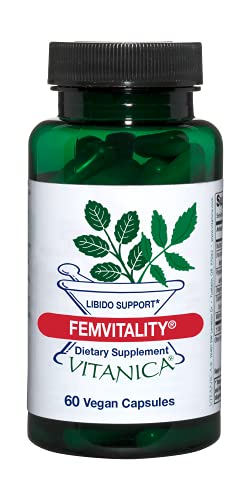Vitanica FemVitality Libido Supplement for Women, Natural Female Libido Booster for Women, Increases Intimate Drive, Desire and Stamina, Helps Vaginal Dryness, Vegan, 60 Capsules