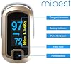 Oxímetro de Dedo OLED mibest, Medidor de O2, Color Blanco/Dorado Lujo 6