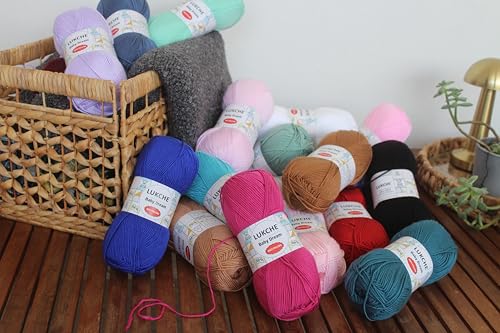 Image of Baby Dream Soft Yarn - 100% Acrylic, Premium Anti-Pilling, 3.5 oz (100g), 273 yds - Soft Yarn for Crochet and Knitting Projects (Mustard)