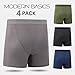 Mens Boxer Briefs Pack of 4 Microfiber Boxers for Men Tagless, Moisture Wicking, Breathable Mens Underwear