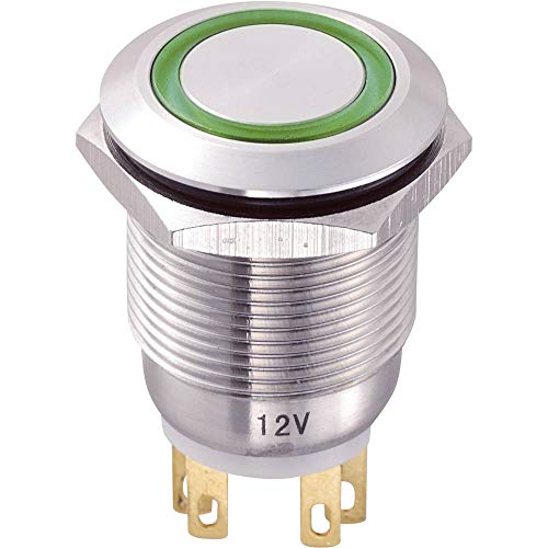 TRU COMPONENTS TC-8904664 Vandalismusgeschützter Drucktaster 250 V/AC 5 A 1 x Aus/(Ein) tastend Grün IP65 1 St.