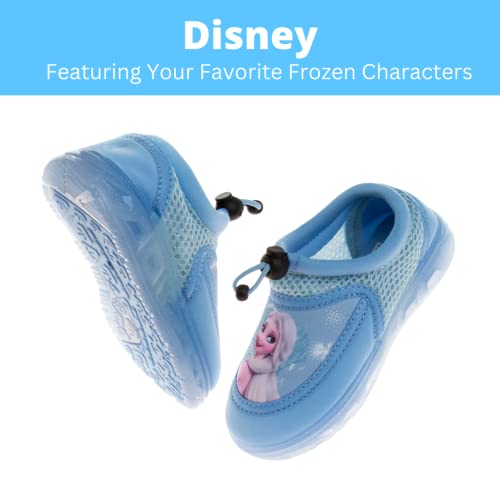 Disney Frozen Water Shoes for Girls- Pool Aqua Socks for Kids- Anna Elsa Sandals Princess Bungee Waterproof Beach Slides Sport Character Summer Slip-on Quick Dry (Toddler/Little Kid)2