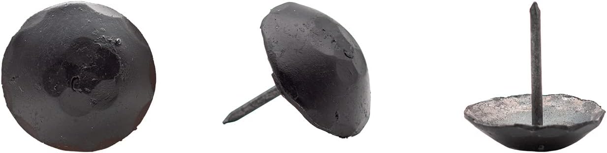 Rustic Clavos 50-Pack Decorative Nail Heads Bolts Hand Forged Hammered Iron Nails Matte Black Finish Door Round Furniture Tacks for Gates, Barn Doors, Cabinets, Shutters (1.75 Inch, Matte Black) 1.75 Inch Matte Black