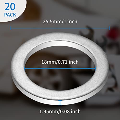 Image of 20 PCS Transmission Drain Plug Washers for Hon da - Transmission Fluid Drain Plug Crush Washer for Hon da Accord CR-V CR-Z Civic Pilot Element Odyssey Ridgeline, Replace 90471-PX4-000, 90471PX4000