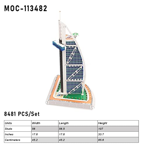 CIAMI Burj Al Arab Gebäude Bausteine MOC-113482, Weltberühmte Architektur Klemmbausteine Bausatz, Haus Modular Building… – Bild 3