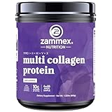 Zammex Multi Collagen Peptides, 5 Types of Hydrolyzed Collagen Unflavored Protein Powder, 60 Serving, Premium Grass-Fed Beef, Chicken, Wild Fish, Eggshell, Keto & Paleo Friendly, Easy Mix