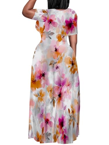 Image of Plus Size Maxi Dresses for Curvy Women T-Shirt Summer Sun Dresses Loose Fit