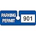 Brady Rearview Mirror Hanging Tags, 901-1000, Blue, 2" H x 4.75" W