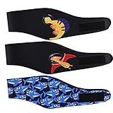 3 Stück Schwimmen Stirnband,Haarband zum Schwimmen,Wasserdichtes Schwimm-Ohrband,Elastisches Ohrschutzband für Schwimmer,ohrenschutz schwimmen neopren stirnband Verstellbarer Haarschutz-Ohrschutz Kids