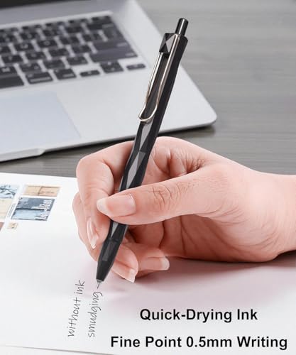 6-Pack Bolígrafos Gel Retráctiles Negro 0.5mm miniatura 5
