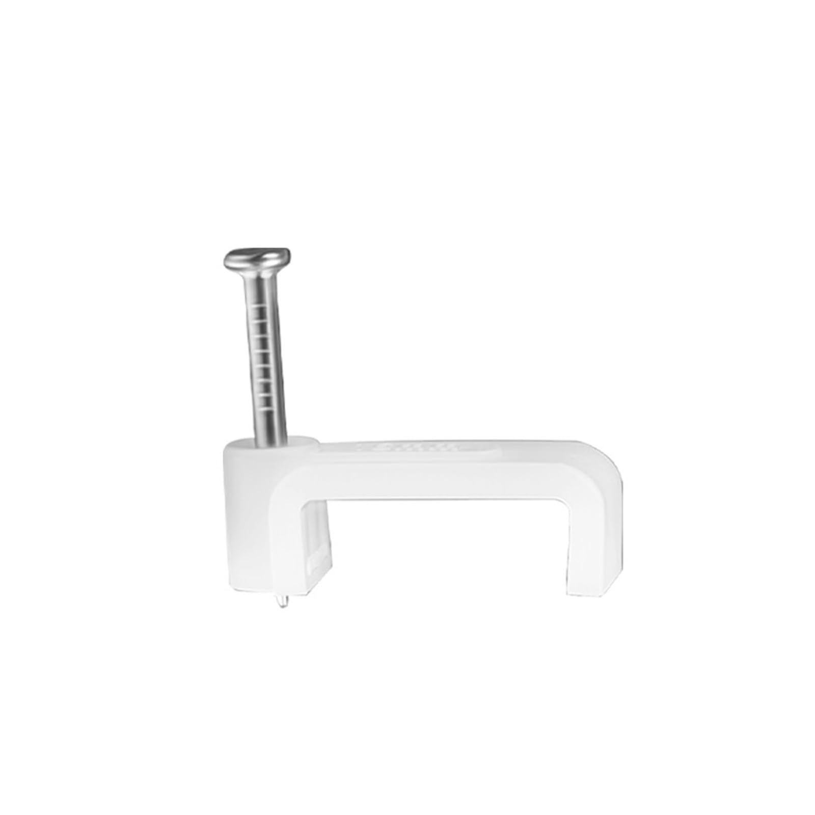 Eefpxwtz White Nailed Pipe Clamp， Cable Nail Clips Plastic Wire Steel Nails Square 4-14Mm(Square 9Mm)