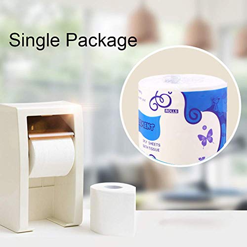 Hometti 12 Rolls Toilet Paper 3 Layers Soft and Comfortable Toilet Tissue Cotton Roll Paper Skin-Friendly Household Towel Tissue for Home Kitchen Cafe Shop Restaurant - Thumbnail 5