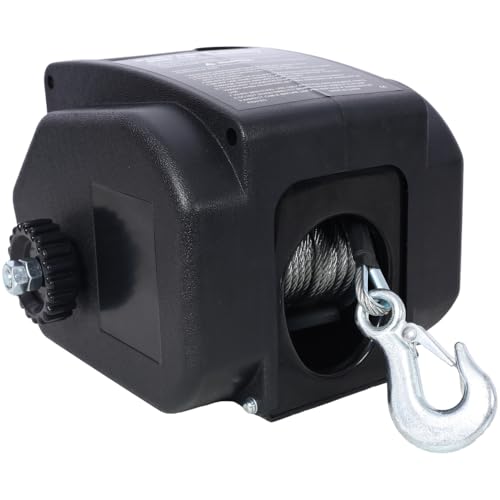 Winche eléctrico 2000 lbs 12V con cable galvanizado y control remoto miniatura 5