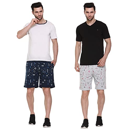 Image of Men's Cotton Sports Shorts with Zipper Pocket (Pack of 2)