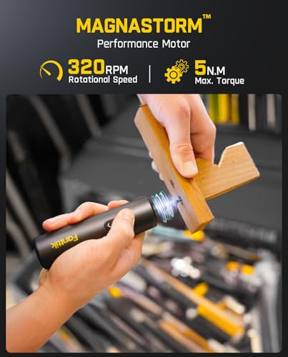 Fanttik S1 Capsule Cordless Screwdriver, Electric Screwdriver, Max 5 N.m, 320 RPM Motor, 5 Pcs Double-Ended Bits, Compact Design, LED Light, 1/4''Hex, Idea Tool for Furniture, Appliances-Grey