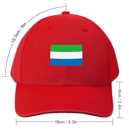 Boys Girls Sierra Leone Flag Baseball Cap, Adjustable Snapback Sun Protection Trucker Hats Outdoor Travel2