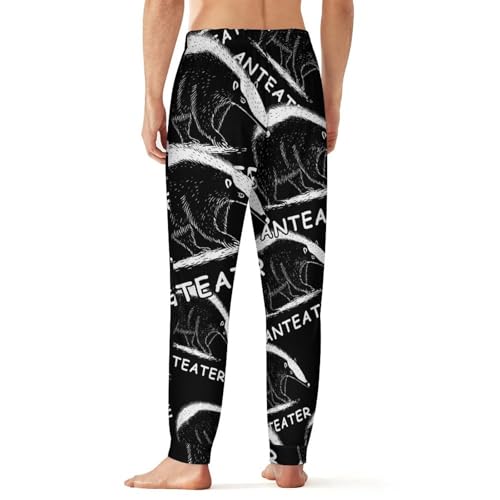 Anteater Black And White Men's Pajama Bottoms Sleep Lounge Soft Comfy Pants Sleepwear3