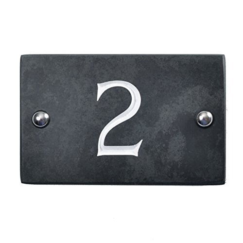 Slate House Number - Finest Quality on Amazon - Same Day Dispatch by 1st Class Post (Number 2)