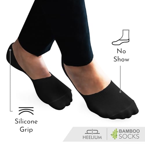 Image of HEELIUM Bamboo No Show Socks for Men | Odour Free & Breathable | 3X Softer Than Cotton Socks | Low Cut Socks | Size (UK 6-10)