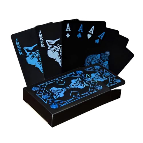 1 Deck mit 54 Karten, PVC spielkarten, playing cards, Partyzubehör (WOLF)