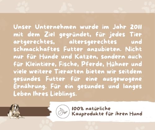 Warnick´s Tierfutterservice - Rinderstrossen/Luftröhre 2 x 1kg- Hundesnack - 12–15 cm Stücke – luftgetrocknet, geruchsarm & naturbelassen – Warnicks Kausnack zur Zahnpflege & Beschäftigung