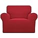 Easy-Going Stretch Sofa Slipcover 1-Piece Sofa Cover Furniture Protector Couch Soft with Elastic Bottom for Kids,Polyester Spandex Jacquard Fabric Small Checks(Chair,Christmas Red)