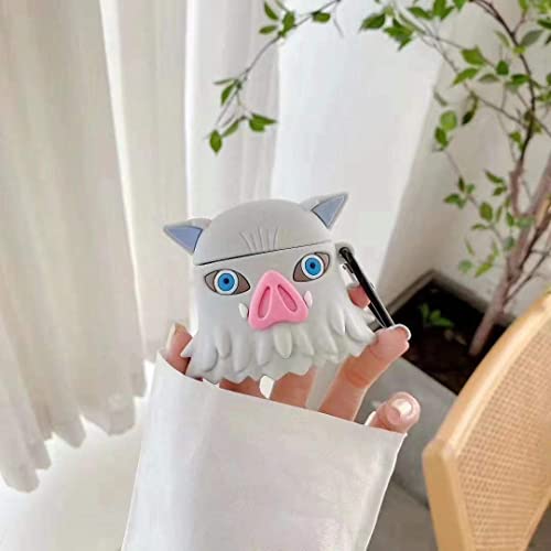 Cute Case For Airpods 3Rd Generation 2021,3D Cartoon Kawaii Airpods 3 Cover Fashion Design For Girl Boys Teens Unique Shockproof Protective Silicone Demon Slayer Case For Airpod 3 Earphone (Boar Head) #TOP5