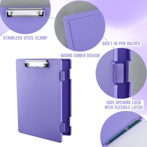 Image of clipboard Box a4 File Folder Document Organizer File case with Clip Portable File Holder Office Storage Folder School clipboard case
