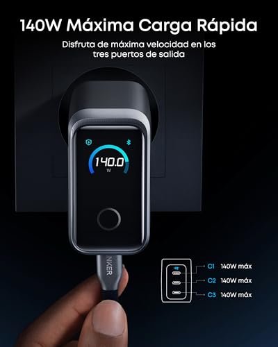 Cargador USB C rápido de 160W que evita llevar múltiples adaptadores 4