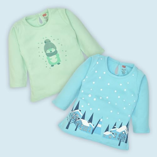 Image of LuvLap Baby Girls 100% Cotton Full Sleeve Girls Top Pack of 4