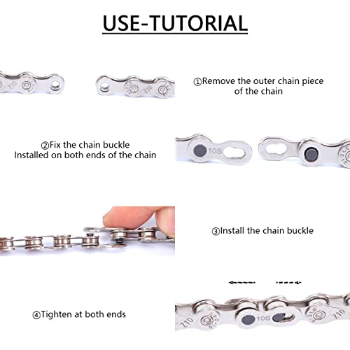 8 works Bicycle Chain Link Connector YUTOU Reusable Bike Chain Bike Missing Link for 6/7/8 9 10 11 Speed Chain Quick Link for Mountain Road Bike Chain Repair - Image 4
