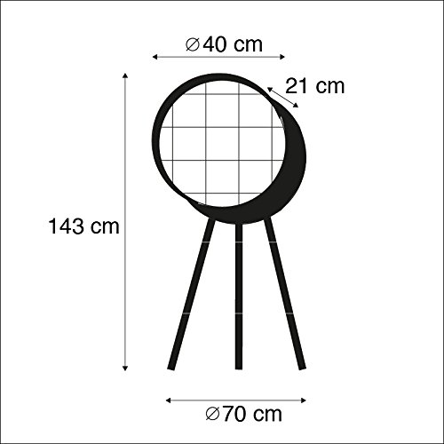 Qazqa Retro Stehleuchte, Stehlampe - Barrel - Grün, Rund, max. 40W, Geeignet für LED, 143cm, Ideal als Flur, Küche lampe, Schlafzimmerlampe und Wohnzimmerlampe