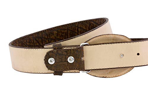 El Presidente Mens Rustic Brown Elephant Print Leather Cowboy Belt Rodeo Buckle Cinto3