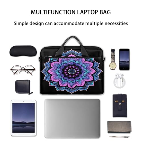 Bolsa para portátil Mandala Floral Morada 15 pulgadas miniatura 7
