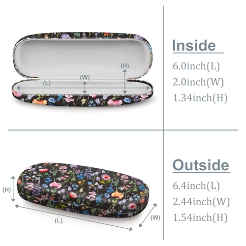 Image of FINTIE Hard Shell Eyeglasses Case, Portable Protective Glasses Cover Eyeglass Holder Box with Cleaning Cloth for Men Women