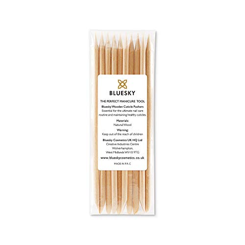 Bluesky Wooden Cuticle Pushers, Orange Wood Sticks, Double End Wooden Cuticle Pusher, Nail Art, Manicure Pedicure Tools, 11.5cm/4.5 inches (10 Pieces)