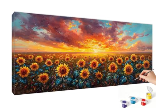 Peinture par numero adulte coucher de soleil kit numéroté loisir créatif 50x100
