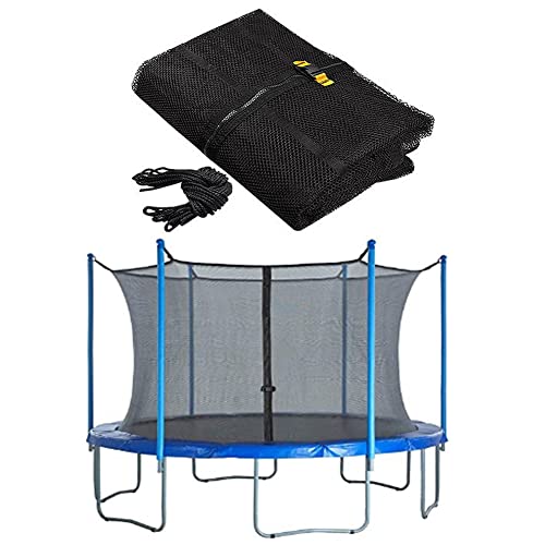 Starnearby Filet de Sécurité pour Trampoline, Filet de Protection en Nylon pour Trampoline Rond Noir, 244cm, 6 Barres