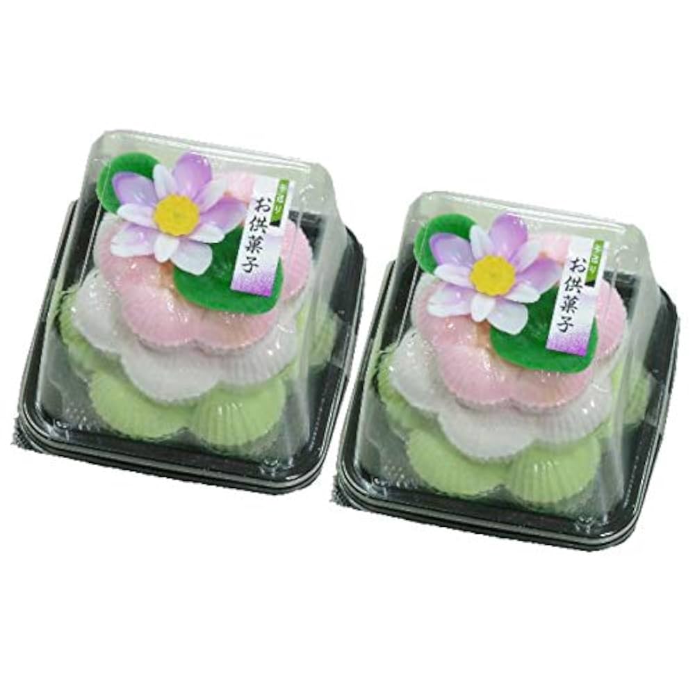 Amazon | 重ね蓮2個 落雁 お供菓子 お盆 お彼岸 仏前 | 仏壇の
