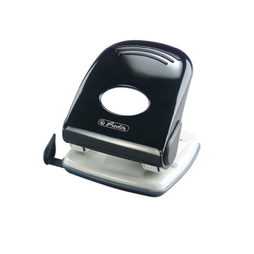 Preisvergleich Produktbild Herlitz 1610690 Aktenlocher 4mm schwarz mit Anschlag. Metall