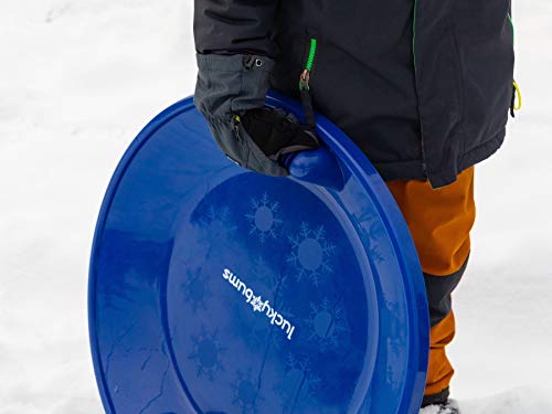 Lucky Bums Plastic Saucer Snow Sled, Blue, 25 inch diameter