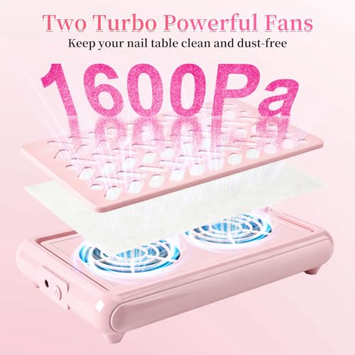 Extractor de Polvo para Uñas Profesional con Doble Turbo miniatura 2