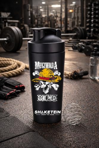 Image of Stainless Steel Gym Shaker Bottle 750ml | Leak Proof Protein Mixer Shaker | BPA Free | Metal Sports Water Bottle for Gym, Workout & Fitness (Anime-28-BLACK)