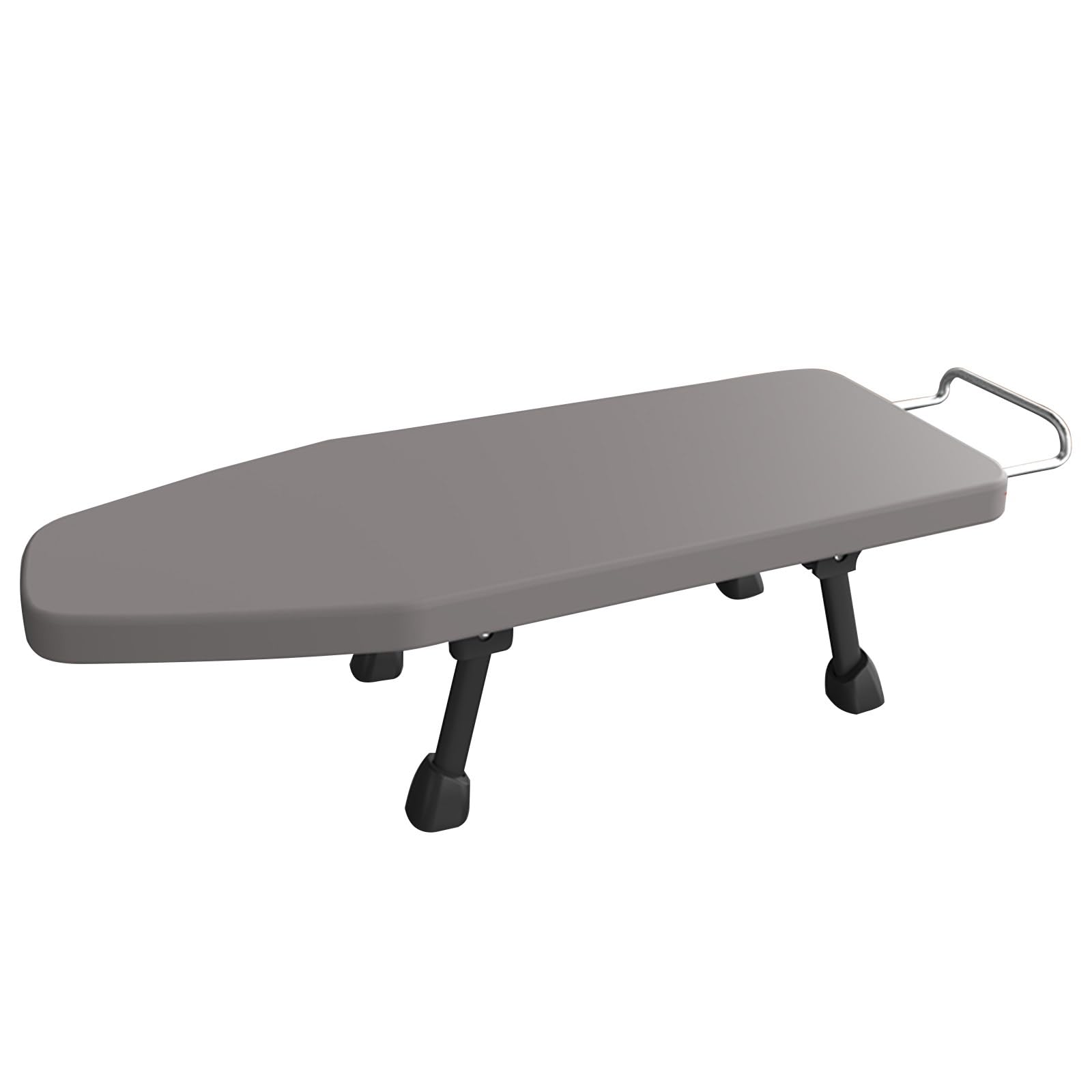 Kleines Bügelbrett Klappbar mit Bügeleisenhalter, Tischbügelbrett aus Holz mit 1 Handbügelpad für Den Heimgebrauch(Gray)