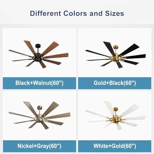 Image of Depuley Ceiling Fan Without Light: Big Indoor Outdoor Fan with Remote APP Control - Large Ceiling Fan no Light 8 Blade Reversible Quiet DC Motor Memory Function Timer 72 Inch White