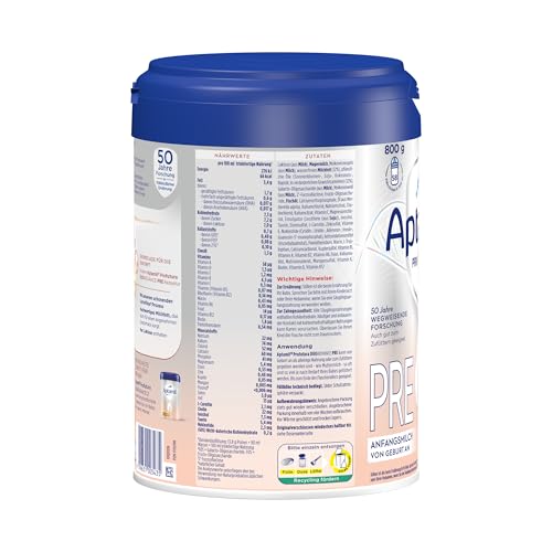 11. Bild von Aptamil Profutura DUOAdvance PRE – Anfangsmilch von Geburt an, Mit DHA, Nur Laktose, Ohne Palmöl, Babynahrung, Milchpulver, 1x 800 g 800 g (1er Pack)