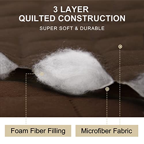Homerilla Reversible Water Resistant Dog Couch Cover Protector With Elastic Straps, Durable Sofa Covers For 3 Cushion Couch (Oversized Sofa, Chocolate) #TOP3